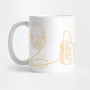 Portable Tape Player (Yellow Orange Lines) Analog / Music Mug